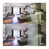 Chytré vypínatelné sklo pro sprchové dveře